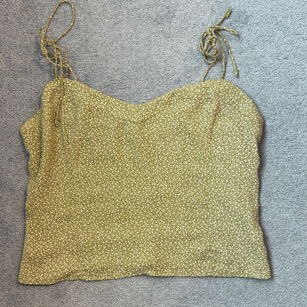 Abercrombie & Fitch Olive Floral Camisole